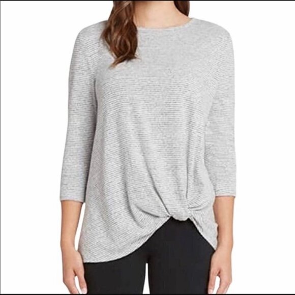 Matty M Extra Soft Stripe Twist Front Top - Picture 1 of 8